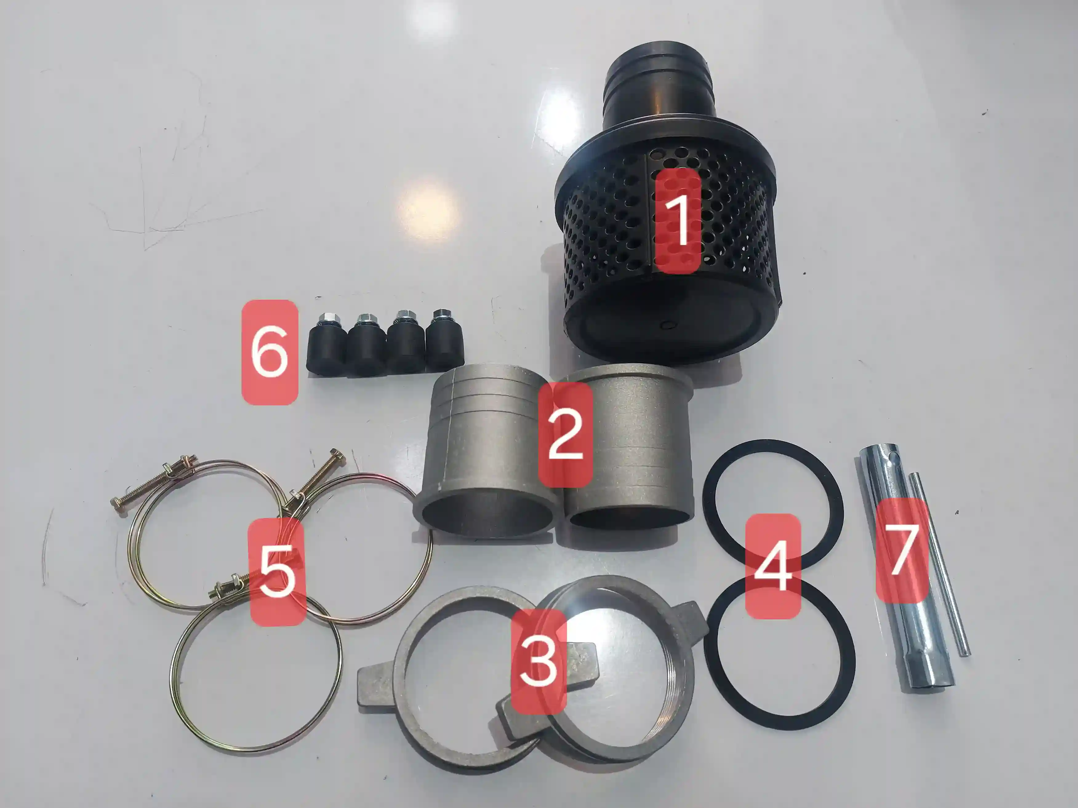 اقلام و لوازم همراه موتورپمپ 3 اینچ روبین کوشین
