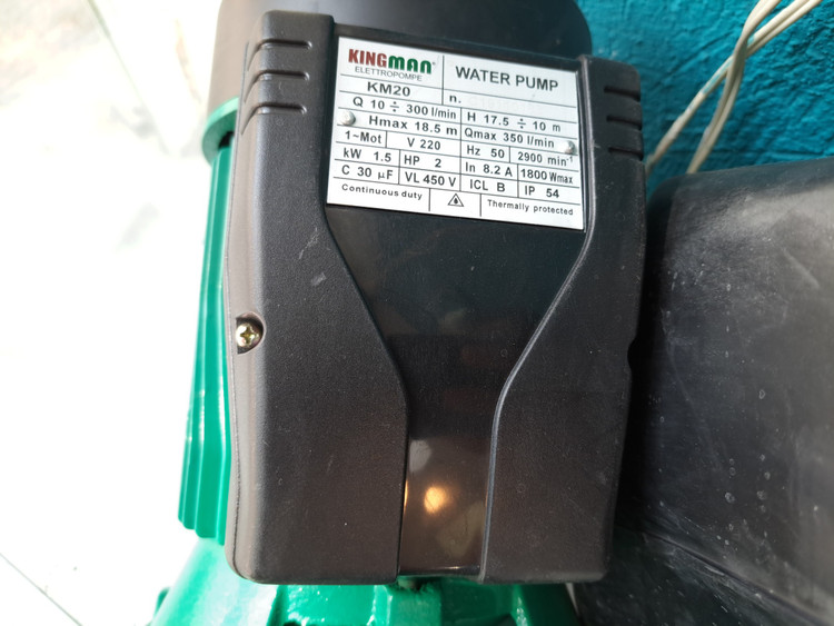 پلاک مشخصات پمپ 2 اسب 2 اینچ کینگ من