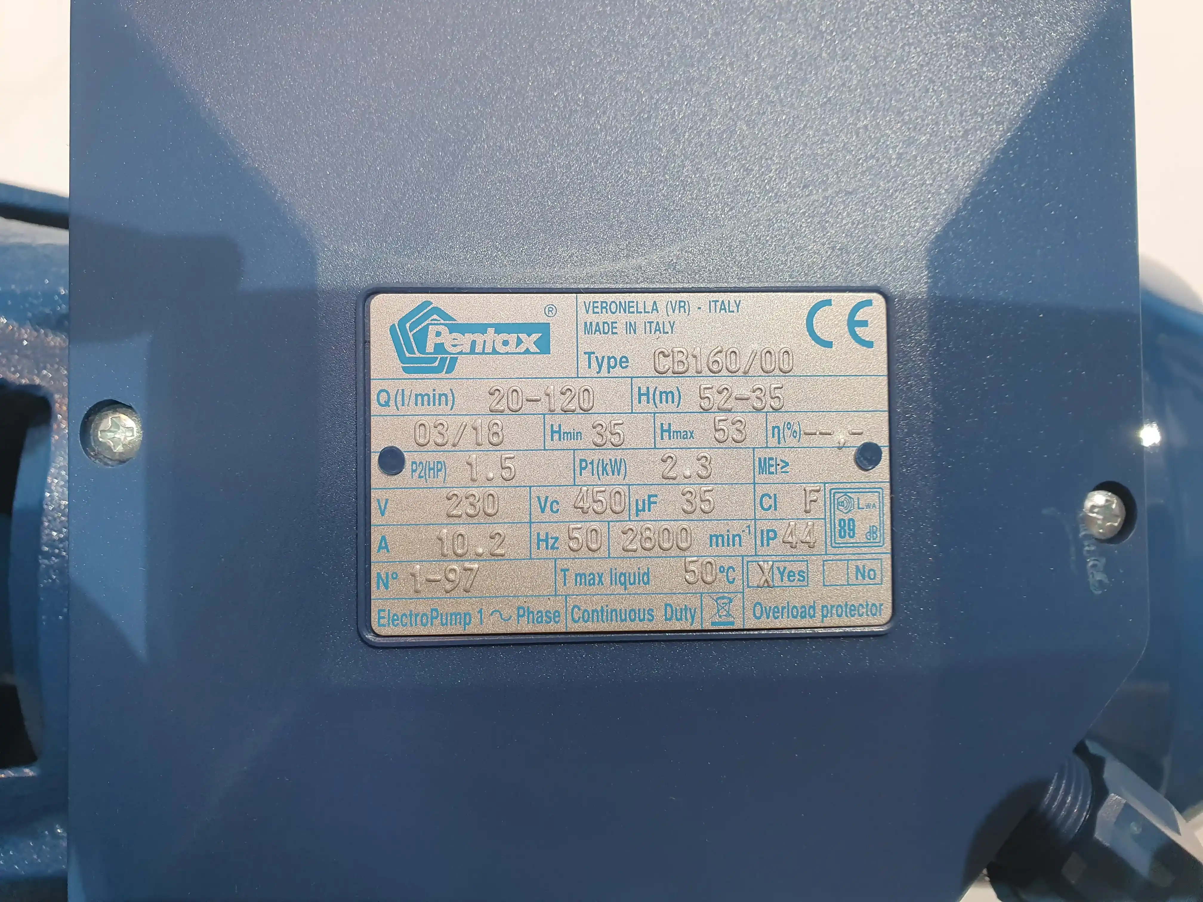 PUMP-1.5HP-ITALIA-PENTAX-CB160/00