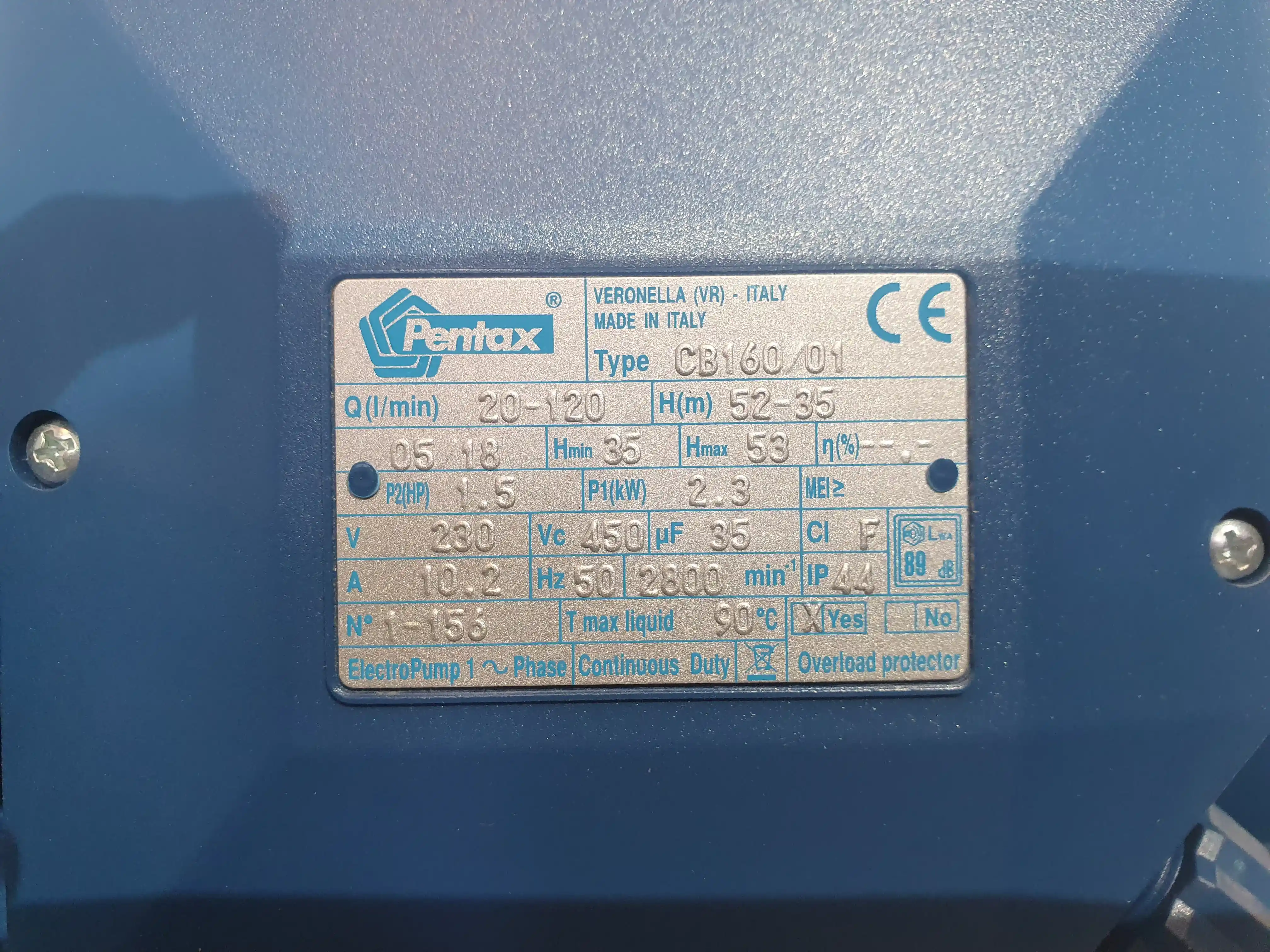 PUMP-1.5HP-ITALIA-PENTAX-CB160/01