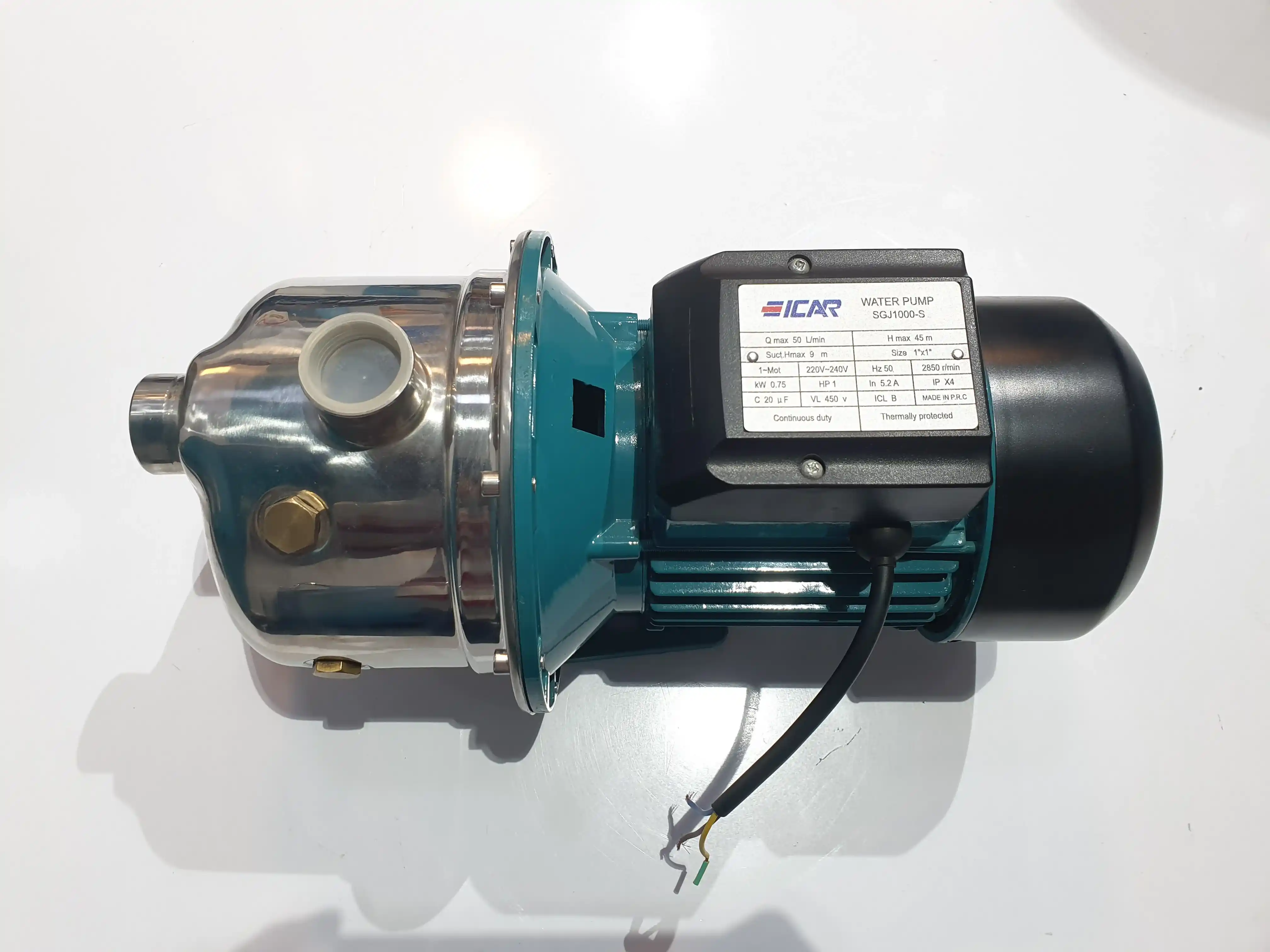 INDUSTRIAL-AGRICULTURAL PUMP 1HP 1INCH STEEL-HEAD ICAR SGJ1000-S