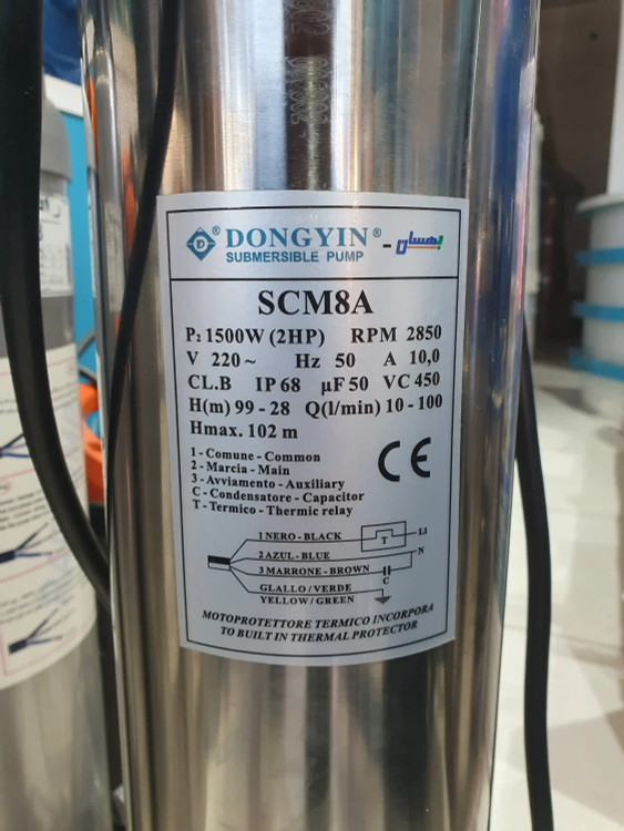 Submersible Pump 1.2Inch 88Meters with Floater 1Phase Behsan SCM8A