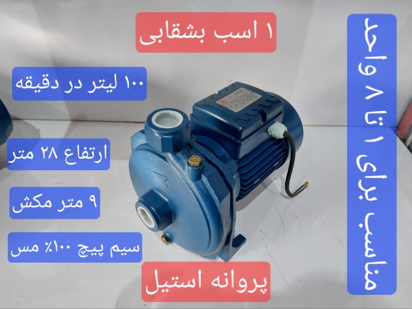 نمای سه رخ از راست پمپ بشقابی 1 اسب کارو